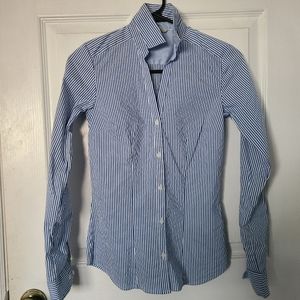 Womens blue striped button down, size 2